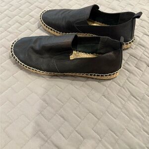 Vince Black Leather Espadrilles